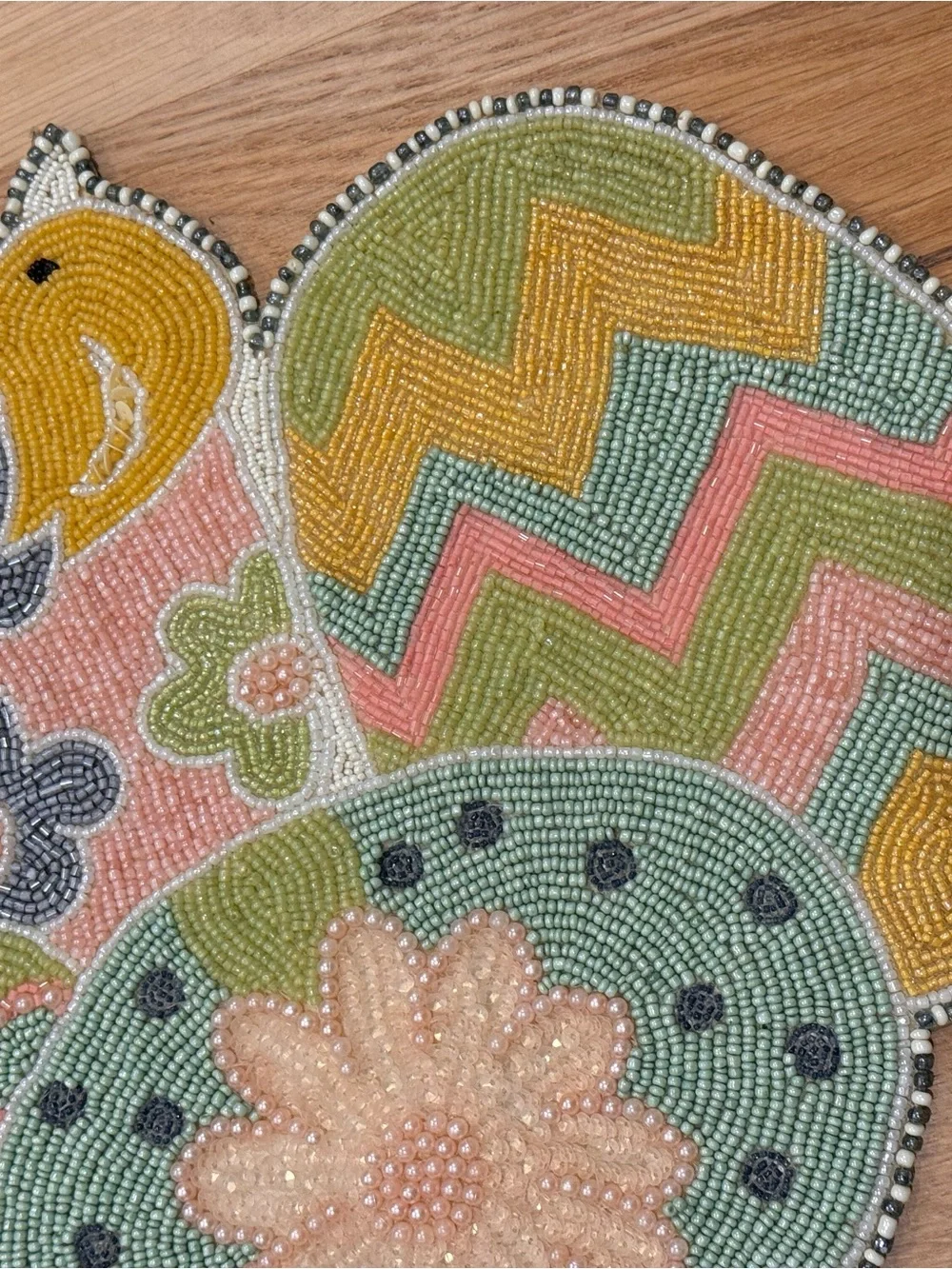 Nicole Miller Home beaded centerpiece 14X36”